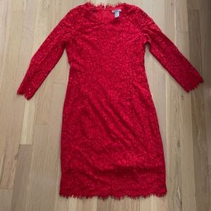 Red lace dress